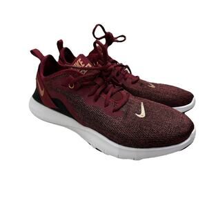 Nike Women's Size 8.5 Flex Trainer 9 Athletic Shoes Burgandy Black AQ7491-601